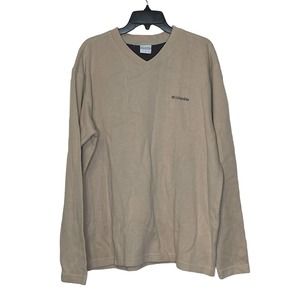 Columbia V-Neck Long Sleeve Sweatshirt Oversize Pullover Embroidered Logo Men XL